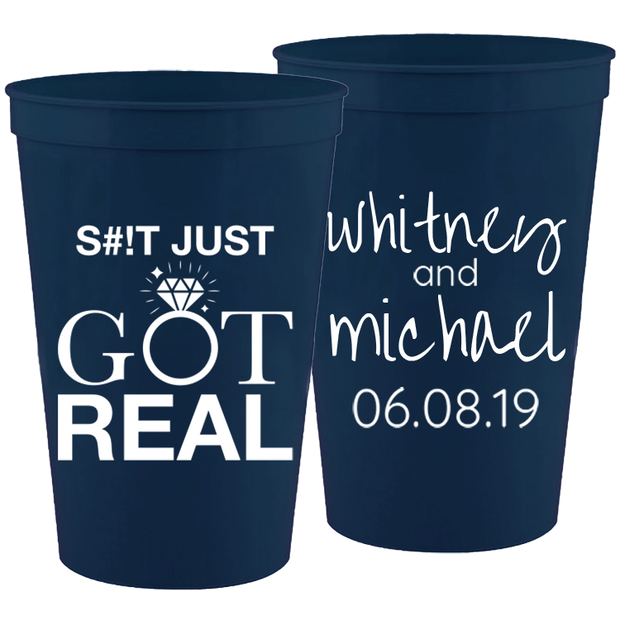 True 16 oz Blue Party Cups