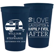 Wedding 055 - To Love Laughter (4) Camper - 16 oz Plastic Cups