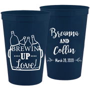 Wedding 063 - Brewing Up Love - 16 oz Plastic Cups