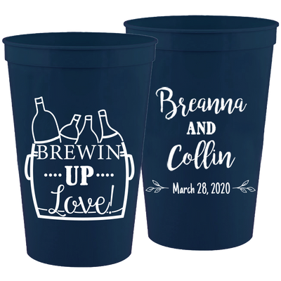 Wedding 063 - Brewing Up Love - 16 oz Plastic Cups