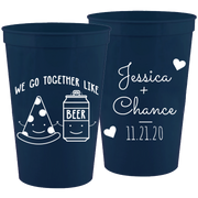 Wedding 075 - We Go Together Like Pizza And Beer - 16 oz Plastic Cups