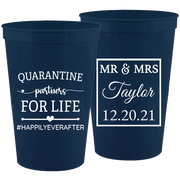 Wedding 088 - Quarantine Partners For Life - 16 oz Plastic Cups