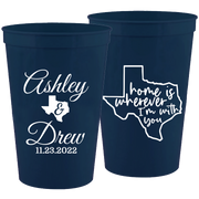 Wedding 089 - Home Is Whenever I'm With You - 16 oz Plastic Cups