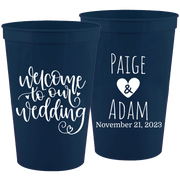 Wedding 098 - Welcome To Our Wedding - 16 oz Plastic Cups
