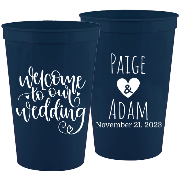 Wedding 098 - Welcome To Our Wedding - 16 oz Plastic Cups