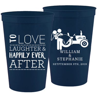 Wedding 001 - To Love Laughter Tractor - 16 oz Plastic Cups