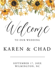 Wedding Welcome Sign - Sunflowers