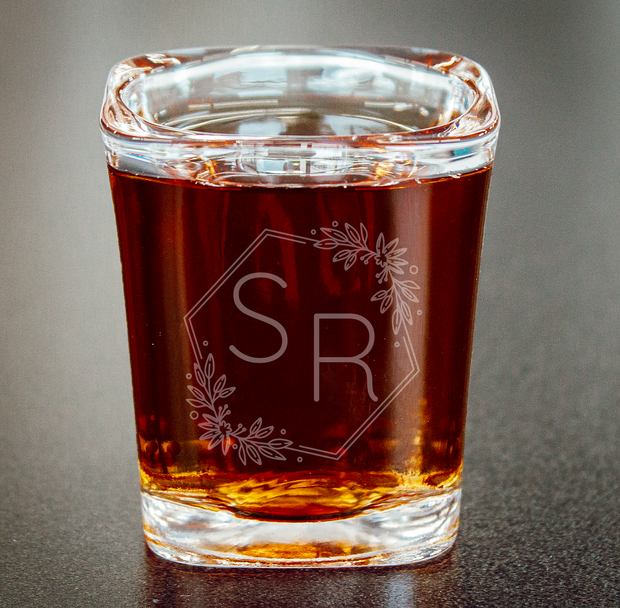 Shot Glass with Custom Engraved Initials
