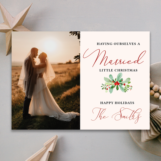 5x7 Christmas Card 02 Married Little Christmas – One Stop Bride Shop