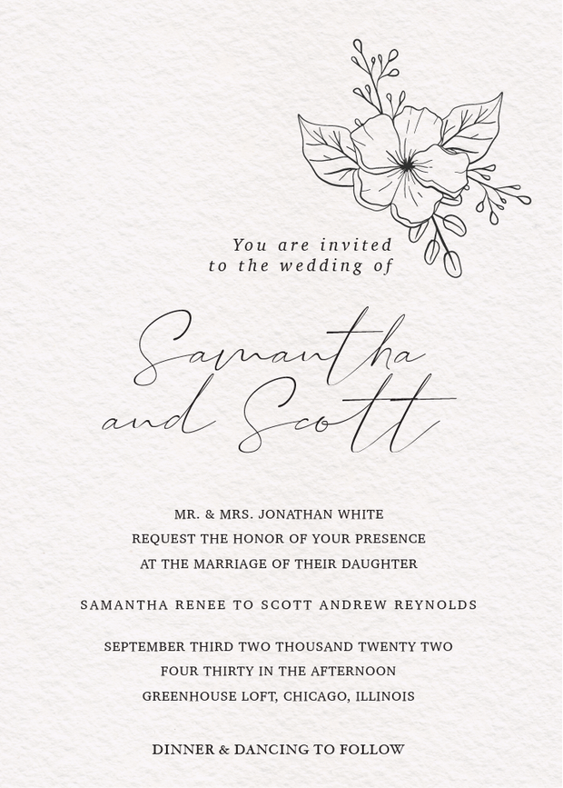 5x7 Wedding Invitation - 79