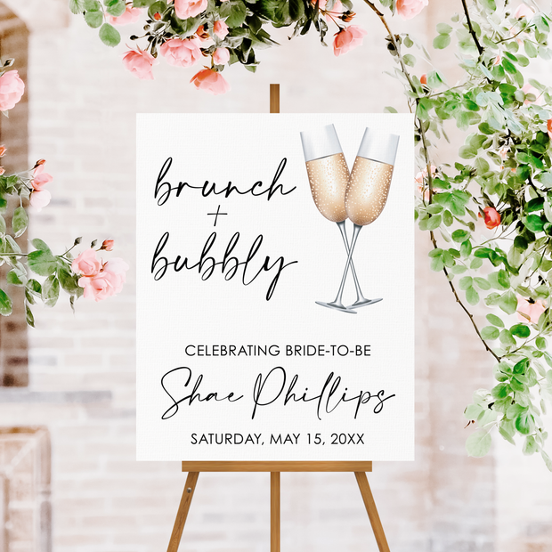 Bridal Shower Sign - Brunch & Bubbly Classic