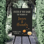 Wedding Welcome Sign - Halloween Pumpkins
