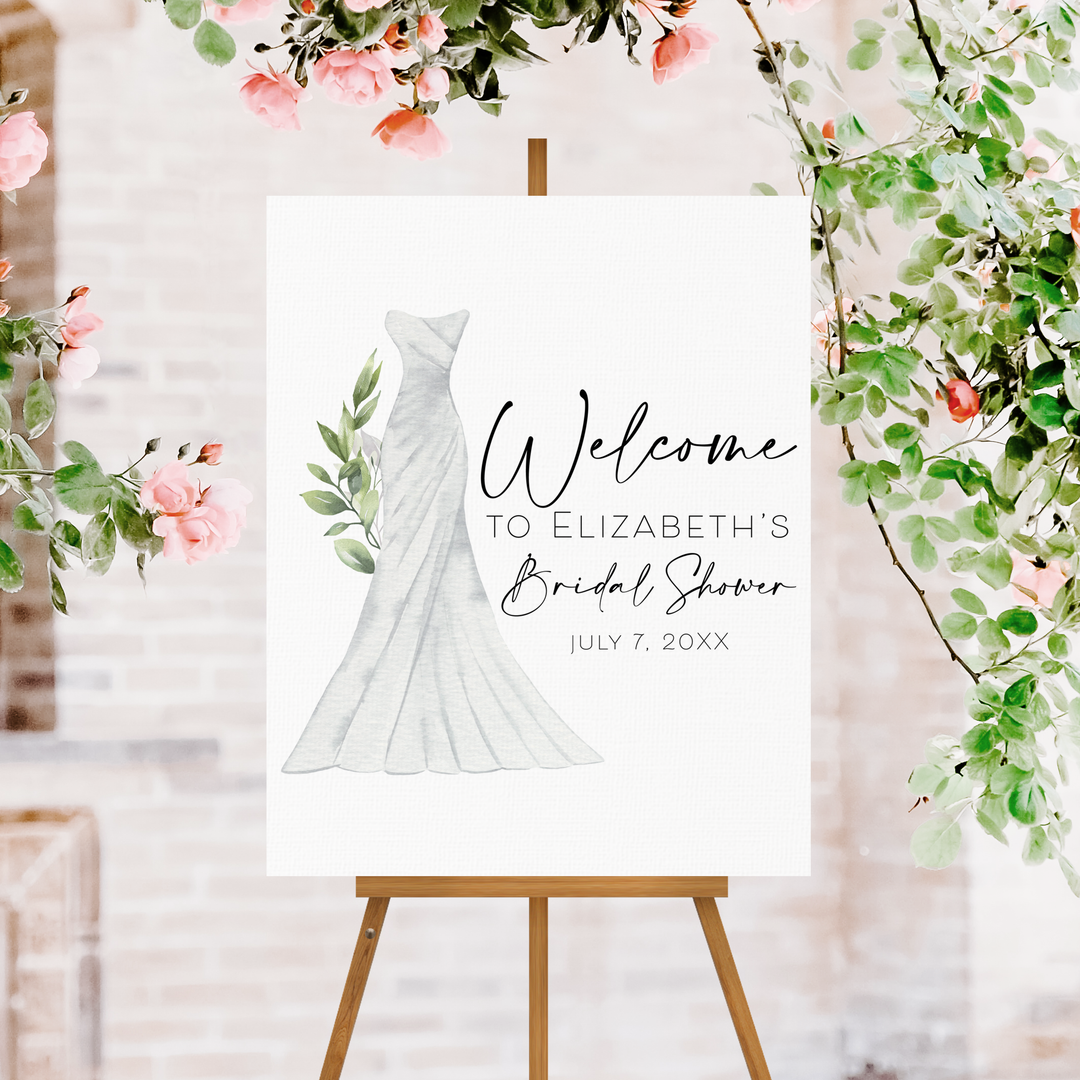 Bridal Shower Sign - Modern Wedding Dress – One Stop Bride Shop bridal-shower-sign-modern-wedding-dress-one-stop-bride-shop