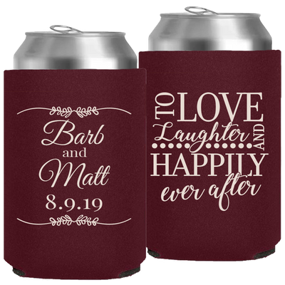 Wedding 002 - To Love Laughter Leaf - Neoprene Can