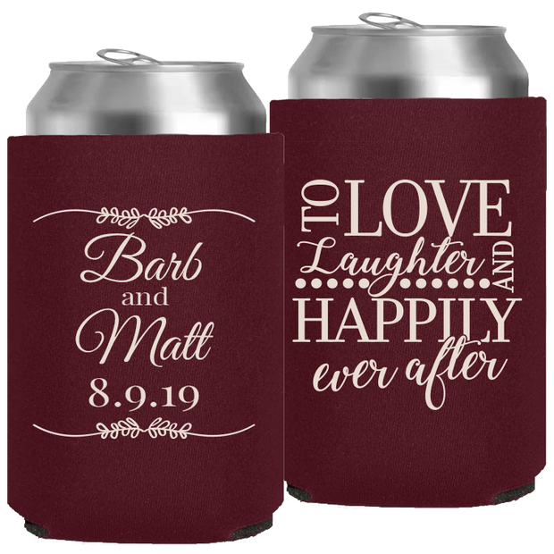 Wedding - To Love Laughter Leaf - Neoprene Can 002
