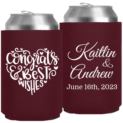Wedding 103 - Congrats And Best Wishes Heart - Neoprene Can