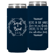 Wedding 107 - Beers In Our Hands Love In Our Hearts Circle Wreath - Foam Slim Can
