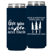 Wedding 116 - Love You To The Moon & Back Trees - Foam Slim Can