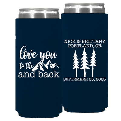 Wedding 116 - Love You To The Moon & Back Trees - Foam Slim Can