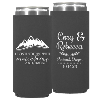 Wedding 117 - Mountain I Love You To The Mountains And Back - Neoprene Slim Can