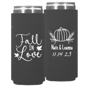 Wedding 127 - Fall In Love Pumpkin - Neoprene Slim Can