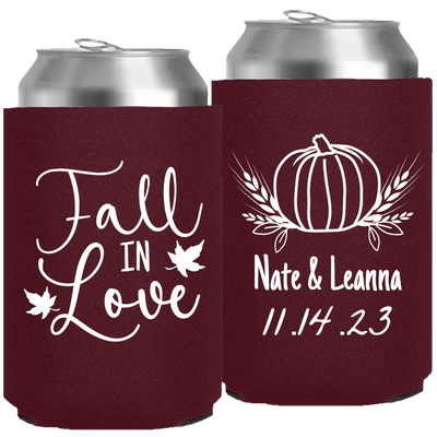 Wedding 127 - Fall In Love Pumpkin - Neoprene Can