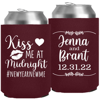 Wedding 133 - Kiss Me At Midnight With Leaves - Neoprene Can