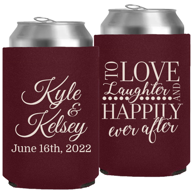 Wedding - To Love Laughter & Happily Ever After - Neoprene Can 013