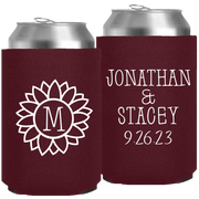 Wedding 145 - Flower With Last Name - Neoprene Can