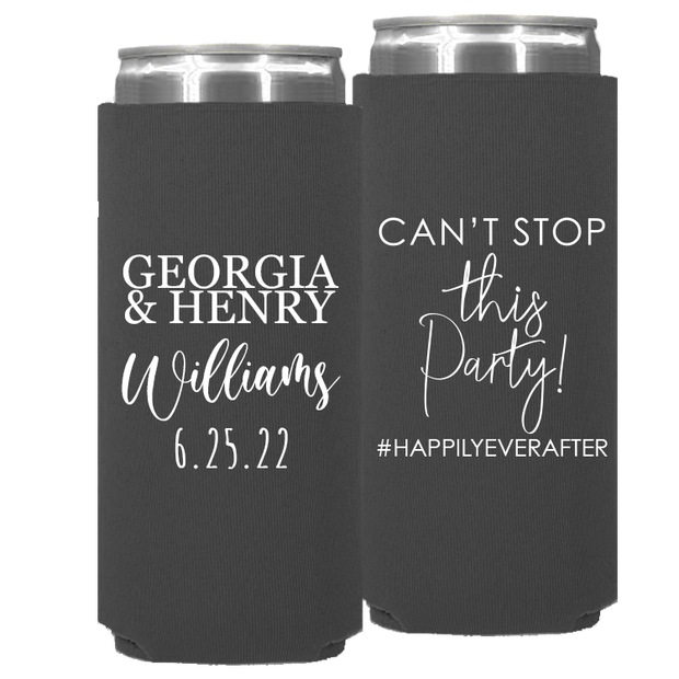 Wedding 158 - Can't Stop This Party - Neoprene Slim Can