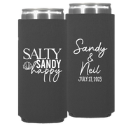 Wedding 166 - Salty Sandy Happy - Neoprene Slim Can