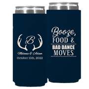 Wedding - Booze Food And Bad Dance Moves With Antlers - Foam Slim Can 020