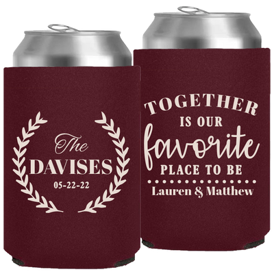 Wedding 050 - Together Is Our Favorite Place To Be Leaves - Neoprene Can