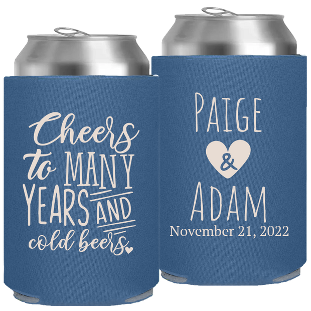 Wedding 065 - Cheers To Many Years And Cold Beers W/Heart - Foam Can