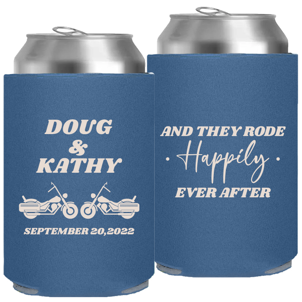 Wedding 077 - And They Rode Happily Ever After Motorcycle - Foam Can
