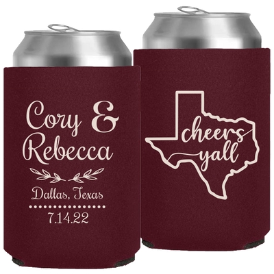 Wedding 079 - Cheers Yall With Texas State - Neoprene Can