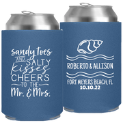 Wedding 096 - Sandy Toes And Salty Kisses Cheers To The Mr & Mrs - Foam Can