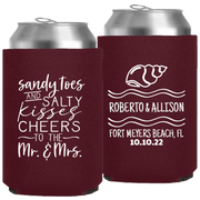 Wedding 096 - Sandy Toes And Salty Kisses Cheers To The Mr & Mrs - Neoprene Can